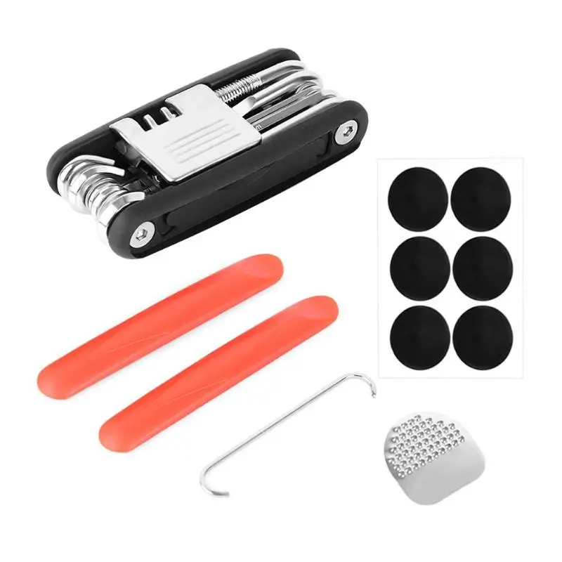 

Folding Bicycle Tire Repair Kits Tool Multitool Bicycle Wrench Screwdriver with Chain Cutter Cycling Tools Set