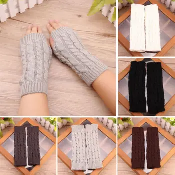 

Warm Autumn Winter AU Fashion Unisex Men Women Knitted Arm Warmers Fingerless Winter Gloves Soft Warm Mitten