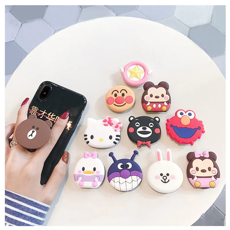 Universal Cartoon Round Mobile Phone Holder With Anti-drop Extensible Airbag Stand Bracket Mount Phone Ring Bracket For Samsung Universal Cartoon Round Mobile Phone Holder With Anti-drop Extensible Airbag Stand Bracket Mount Phone Ring Bracket For Samsung