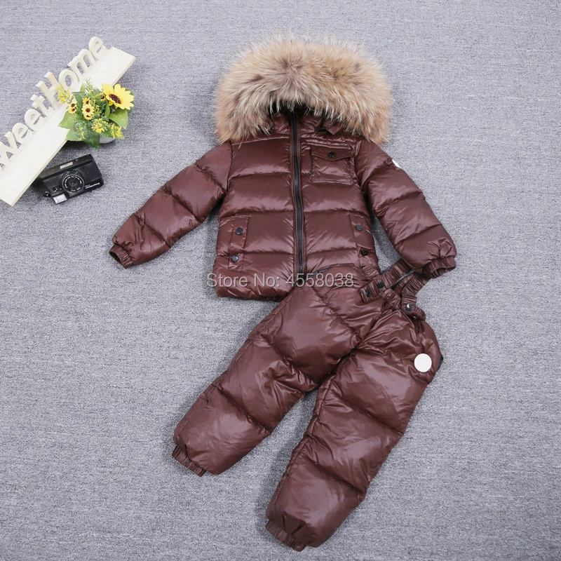 

-30 degree Russia Winter children's clothing sets girls clothes for new year's boys parka jackets coat down snow wear parka