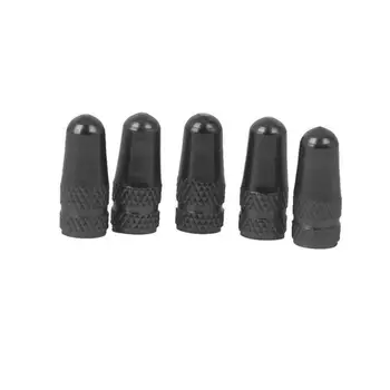 

5Pcs Anodized Machined Aluminum Alloy Bicycle Bike Tire Valve Caps Dust Covers French Style Presta Valve Cap (Black)