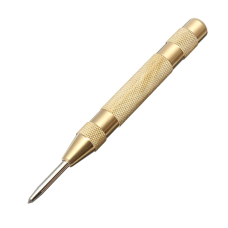

2Pc 130Mm Hss Automatic Drill Center Pin Punch Spring Loaded Marking Starting Holes Woodworking Tool Center Pin