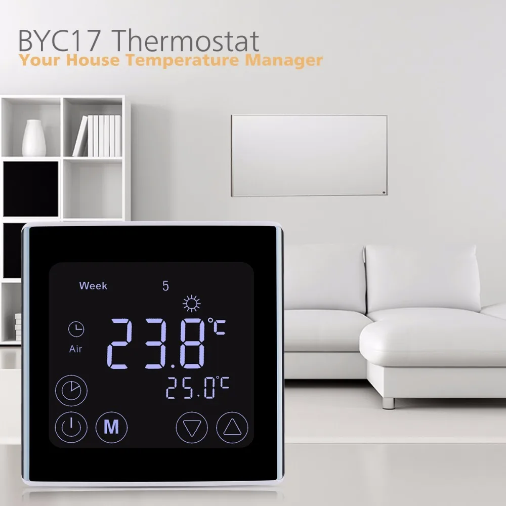 

Floureon BYC17GH3 LCD Touch Screen Room Underfloor Heating Thermostat Weekly Programmable Thermoregulator Temperature Controller