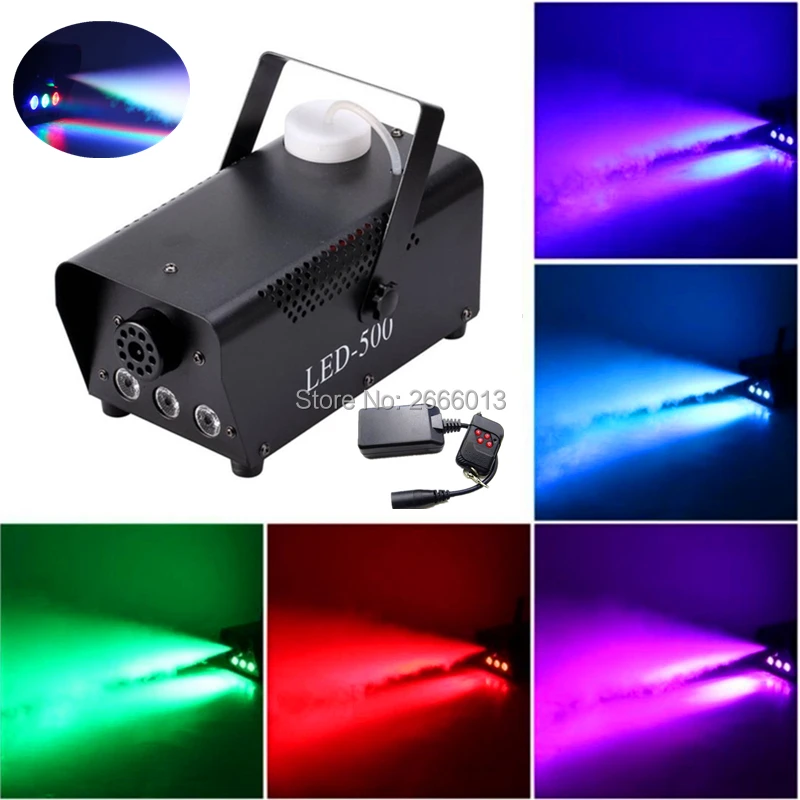 

500W Smoke Machine With RGB LED Lights/Wireless Remote Control LED Fog Machine/LED Fogger Smoke Ejector For Disco KTV Home Party