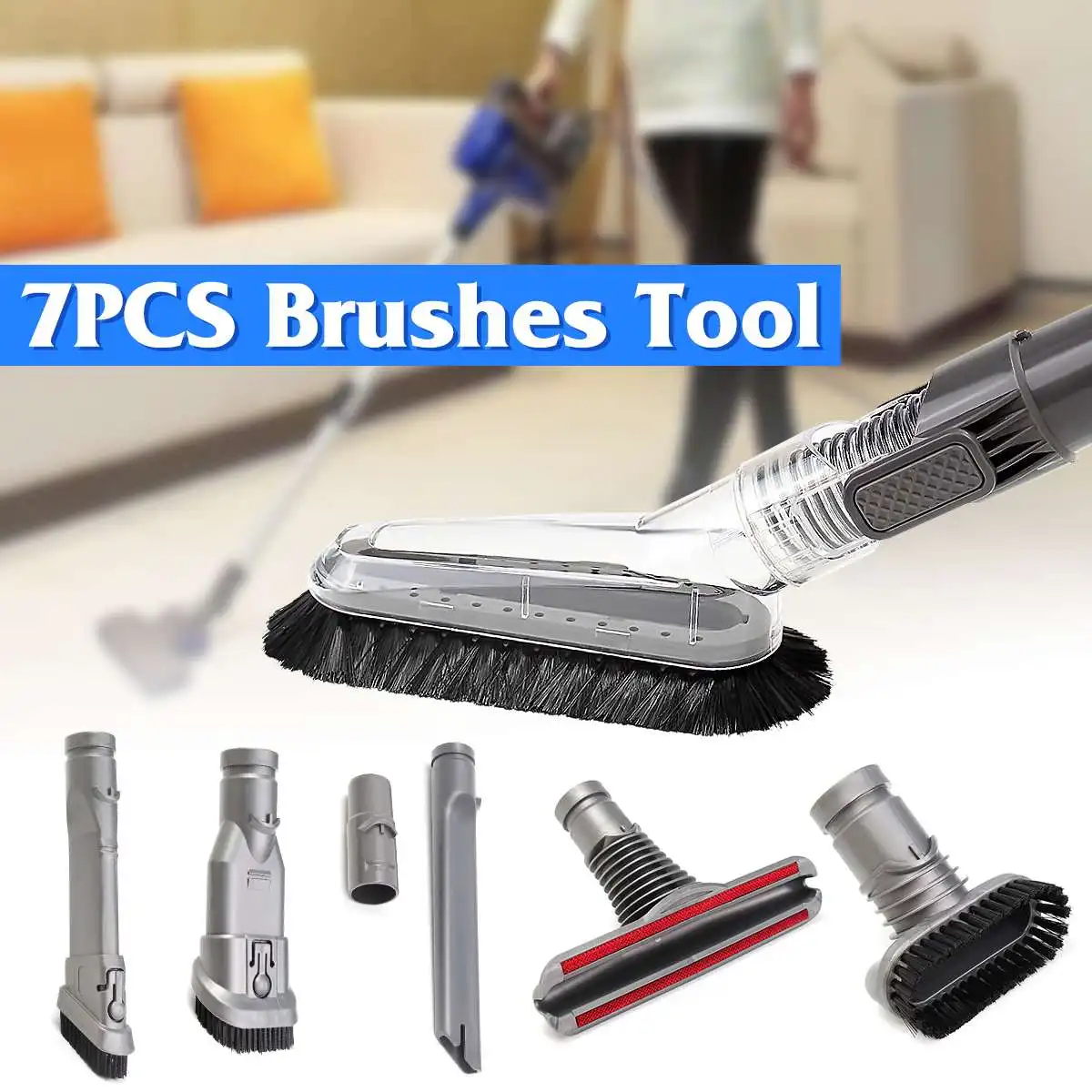 

7Pcs Home Kitchen Clean Brush Kit Household Cleaning Tools Cleaning Brushes For Dyson DC26 DC34 DC35 DC40 DC41 DC44 DC50 DC56 V6