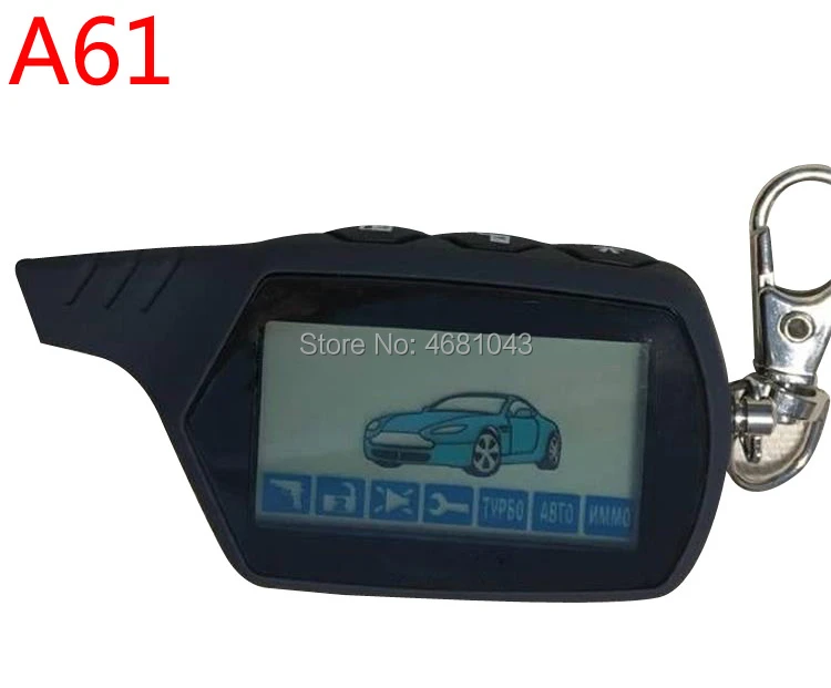 A 61 keychain 2-way LCD Remote Control Key Fob For Russian Vehicle Security Two Way Car Alarm System StarLine A61 radar guns for cars