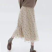 Новые поступления Зима Весна модные женские туфли Фея Bouffancy Высокая талия Свободные бархатные пряжа плиссированные юбки уличная PL09