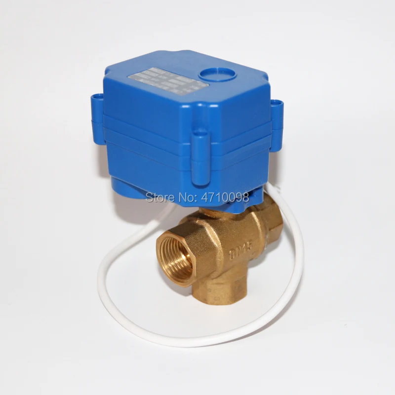 1/" DN15 DC12V CR05 3-х полосная T Порты и разъёмы Электрический шаровой кран, латунь моторизованный шаровой клапан, 5 проводов с позиции отзывы