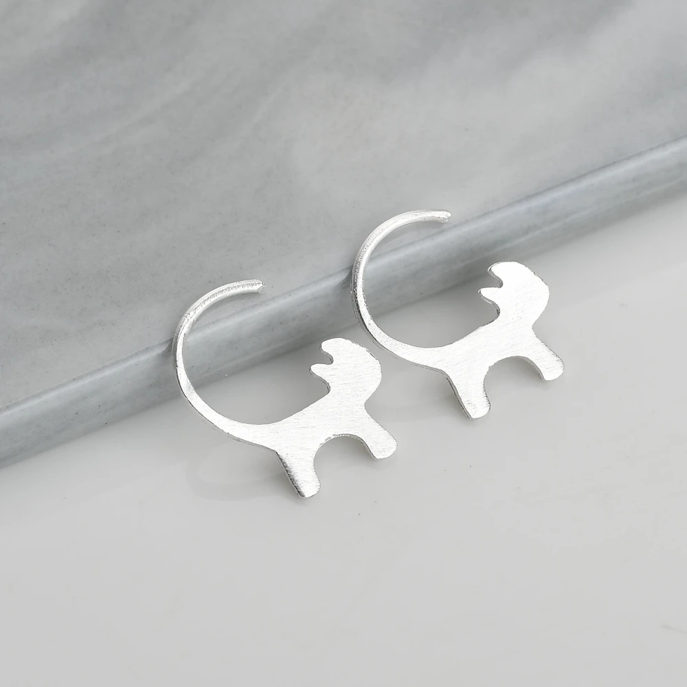 100% 925 Sterling Silver Cute Cat Clip Earrings For Women Fashion Style Girl Jewelry pendientes plata de ley mujer | Украшения и