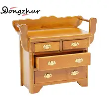 Милый мини-ящик для шкафа кукольный домик Миниатюрный 1:12 Деревянный Кукольный дом миниатюрная мебель модель цвет ореха фойе комод