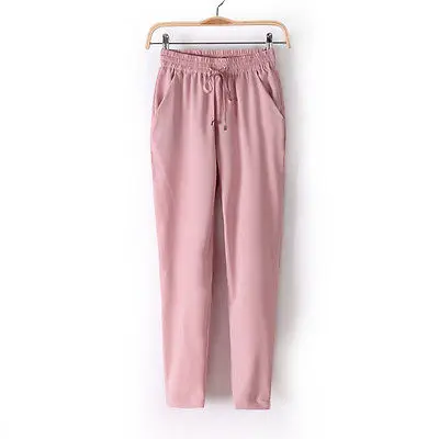 

Slim Women's Chiffon Elastic Waist Drawstrings Harem Pants Trousers Color