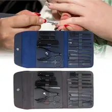 16 шт./компл. Нержавеющая сталь комплект ножниц для маникюра ножницы Уход за лошадьми Набор инструментов Набор для акриловых ногтей маникюрный набор