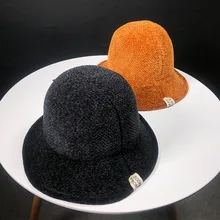 Pelosi отправка корейских шляп женские осенние и зимние шапочки Shenil Рыбацкая шляпа английские японские универсальные купольные таз кепки складные