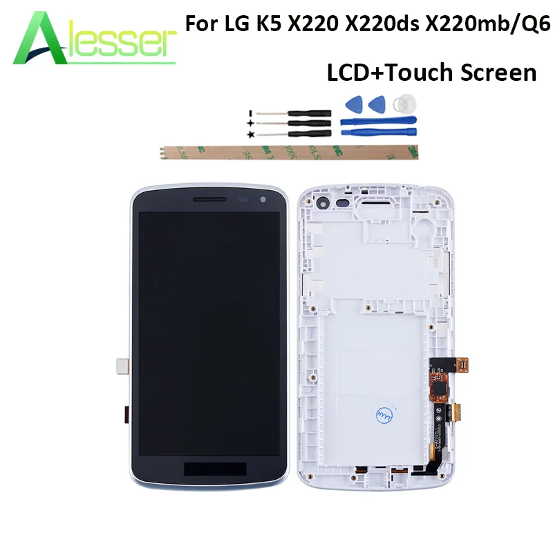 ЖК дисплей Alesser для LG K5 X220 X220ds X220mb Q6 сенсорный с рамкой инструментами 5 0 дюйма
