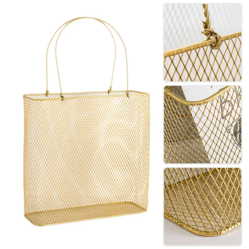 

Table Storage Basket With Handle Chic Nordic Scandinavian Desk Storage Basket Magazine Organizer Home Decor