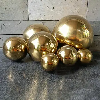 

201 Stainless Steel Titanium Gold Hollow Ball Seamless Home Garden Decoration Mirror Ball Sphere