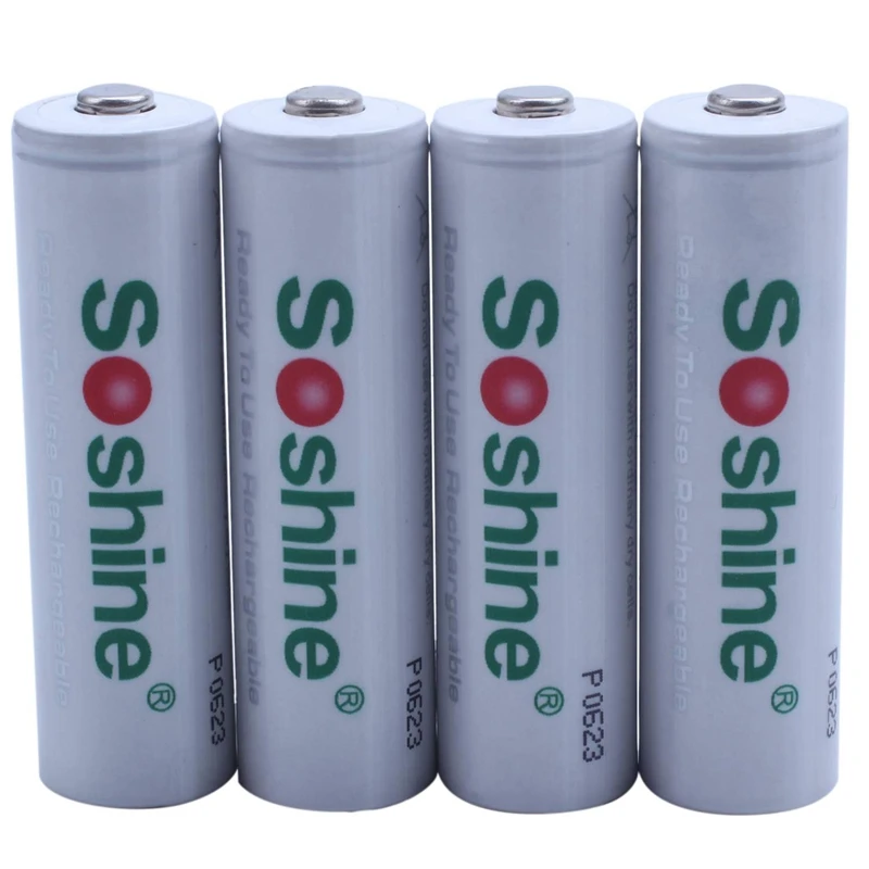 Soshine 4 шт. AA перезаряжаемый Ni-MH 1 2 V Низкий саморазряд прочный 2200mah аккумулятор с