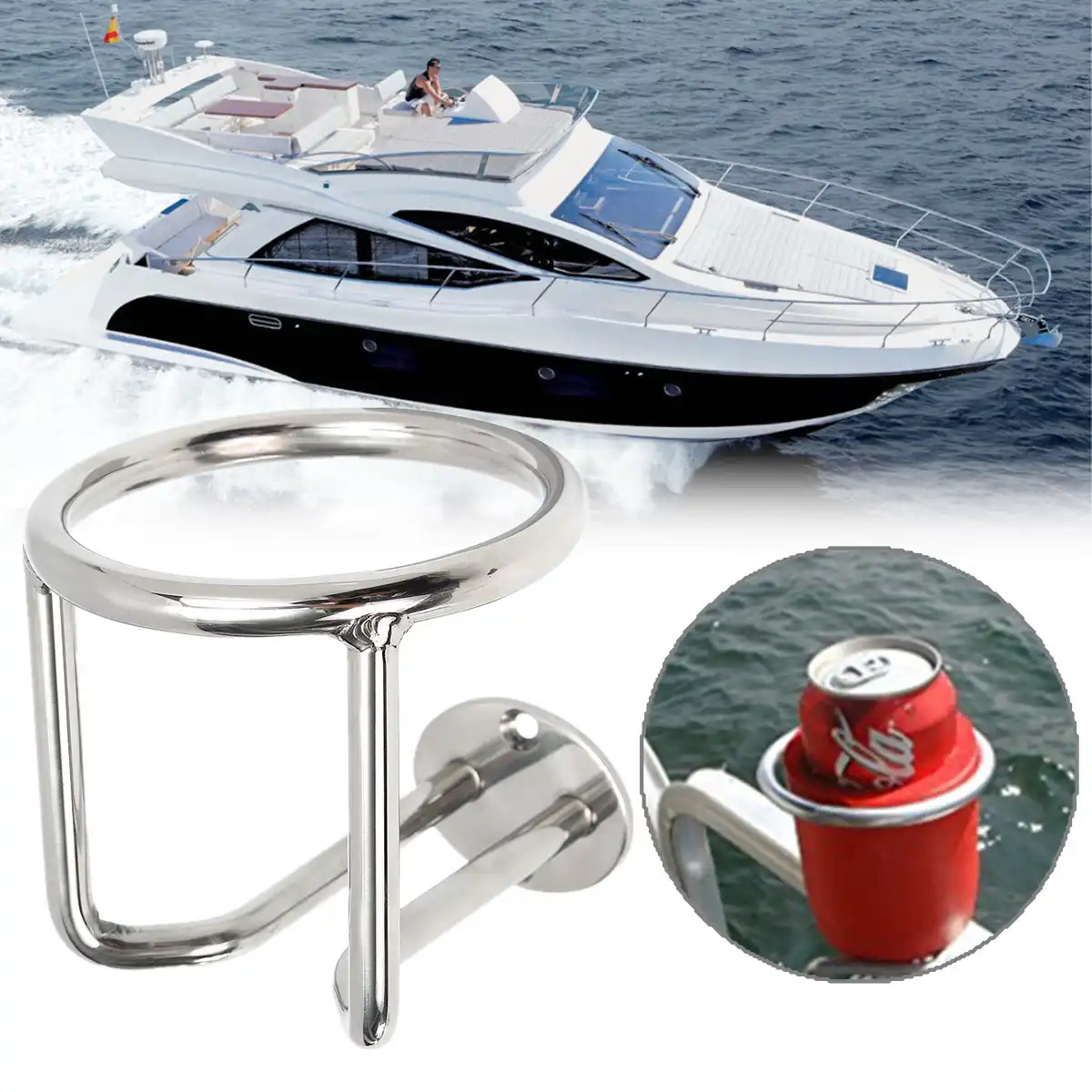 1pcs Folding Drink Cup Holder Marine Cup Holder Stainless Steel Marine Boat Cup Holder with 4 Screw for Car Boat Marine Caravan Trucks