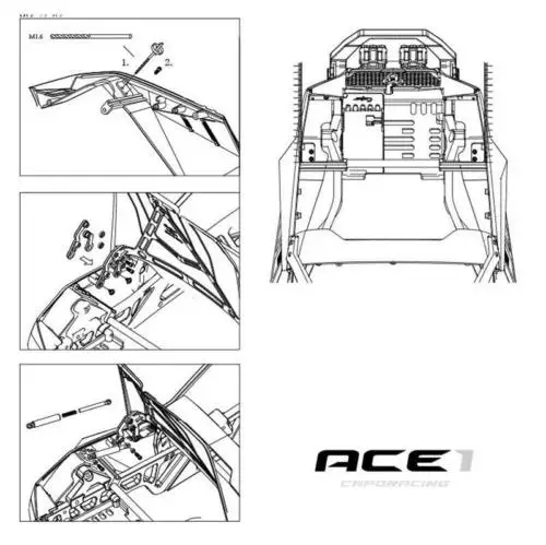 CAPO RC 1/8 ACE1 модель Электрический гусеничный автомобиль капот металлические петли