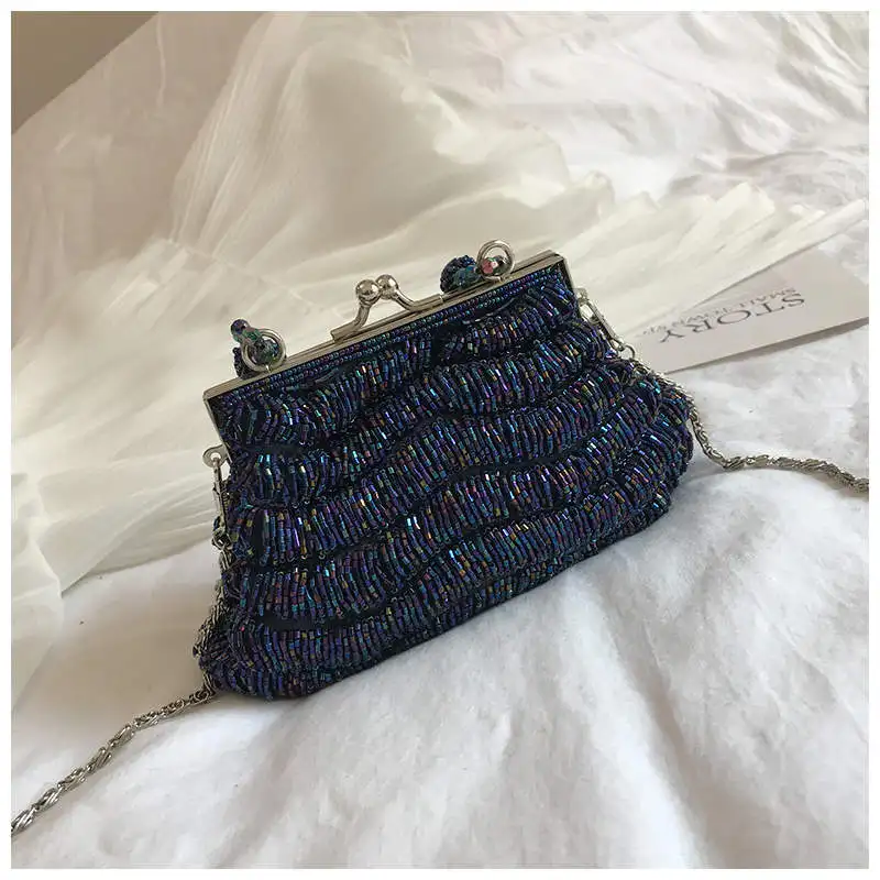 Mode-Flash-Perlen Frauen Schulter Tasche Hohe Qualität PC Lady Umhängetasche Neue Design Geldbörse Feste Farbe Handtaschen Sac Haupt femme