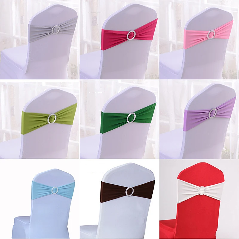 

Chair Cover Hotel Chair Back Decoration Party Festival Supplies Elastic Bowknot Hot Sale For Wedding Banquet High Quality 1PC