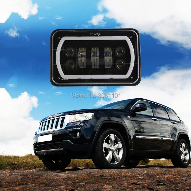 

5"(4x6) Square Waterproof LED Work Light with White-Amber Beam DRL for SUVs and trucks, motorcycles, and off-road vehicles