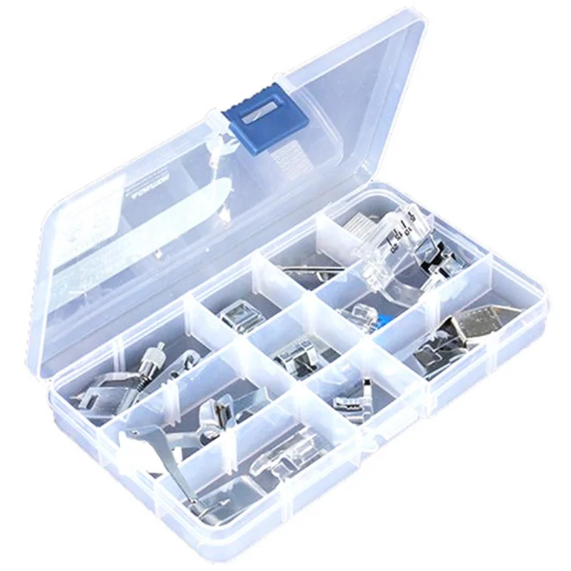 

15Pc Domestic Sewing Machine Presser Foot Feet For Brother Janome Toyota Singer Silver
