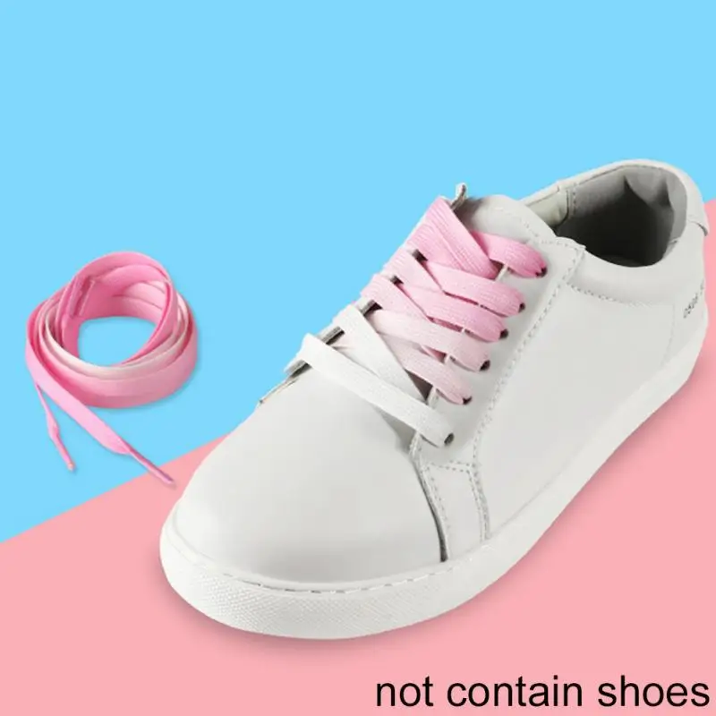 

1 Pair Fashion Colorful Flat Shoelaces Candy Color Gradient Shoelace for Canvas Shoes Flats Boots Strings Rainbow Shoe Laces