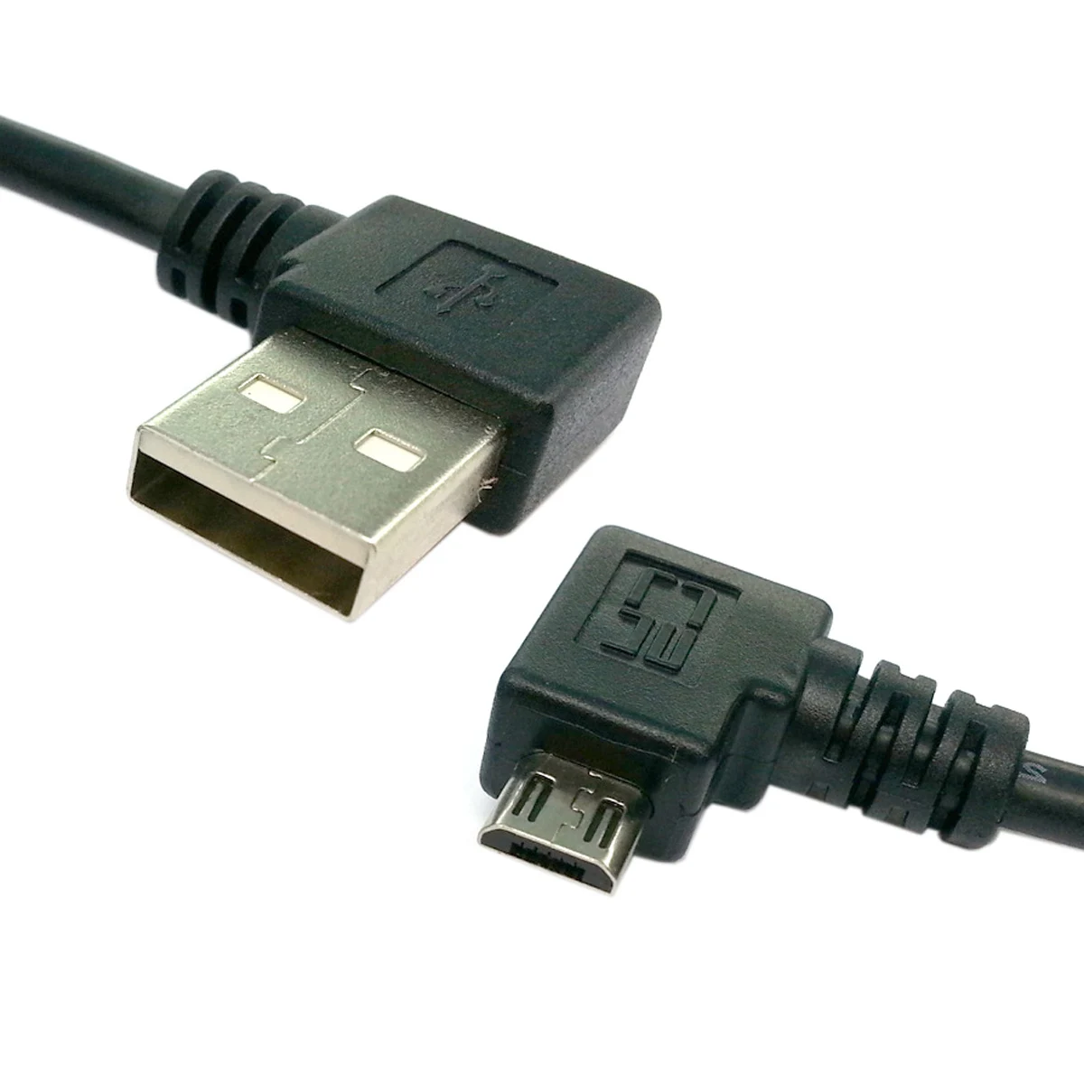 

CY 15CM short 90 Degree USB 2.0 to Micro USB B Male Cable Gold Plated Right Angle Data Sync and Charge Extender Lead