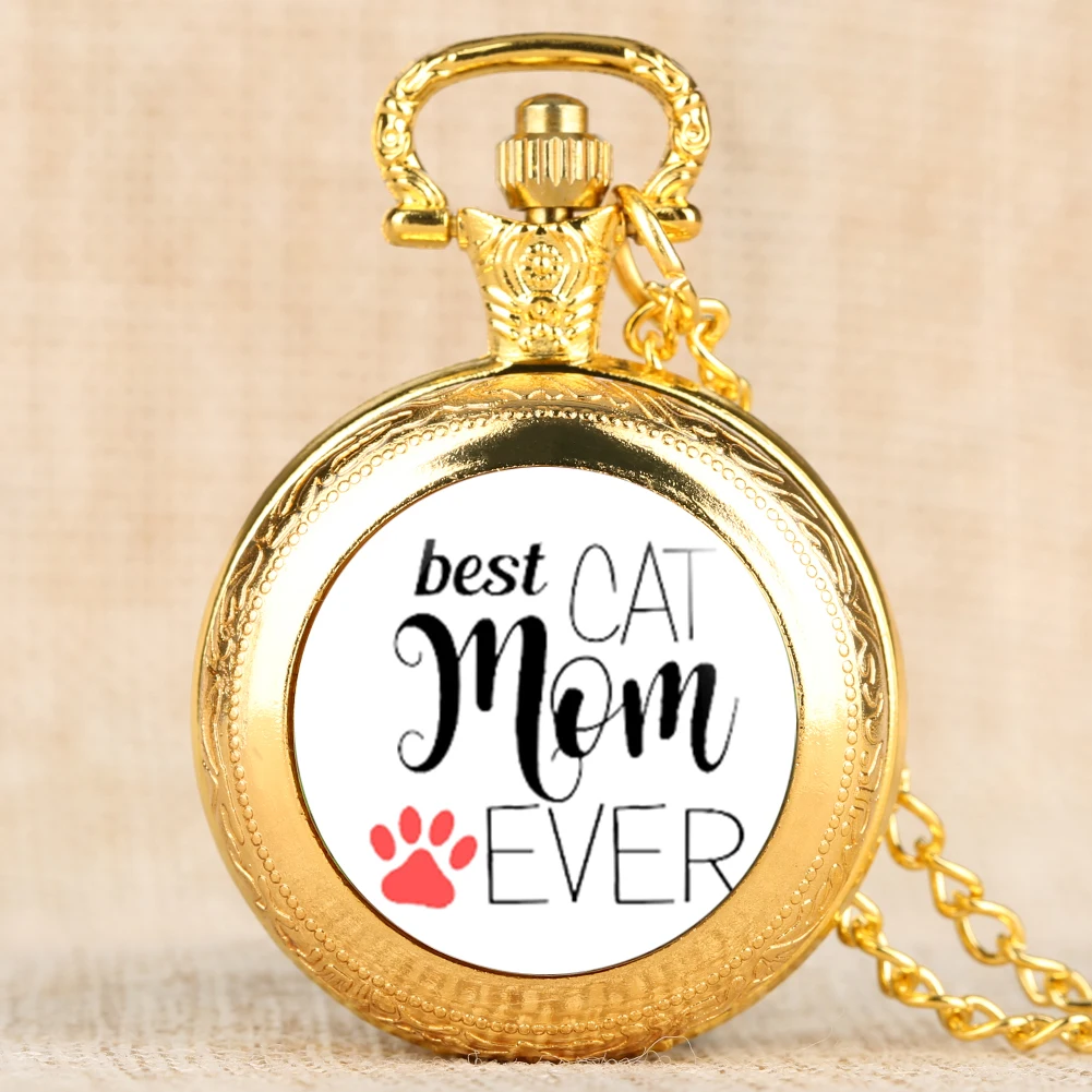 Специальные карманные часы серии Dog Mom для женщин кварцевые женские с цепочкой