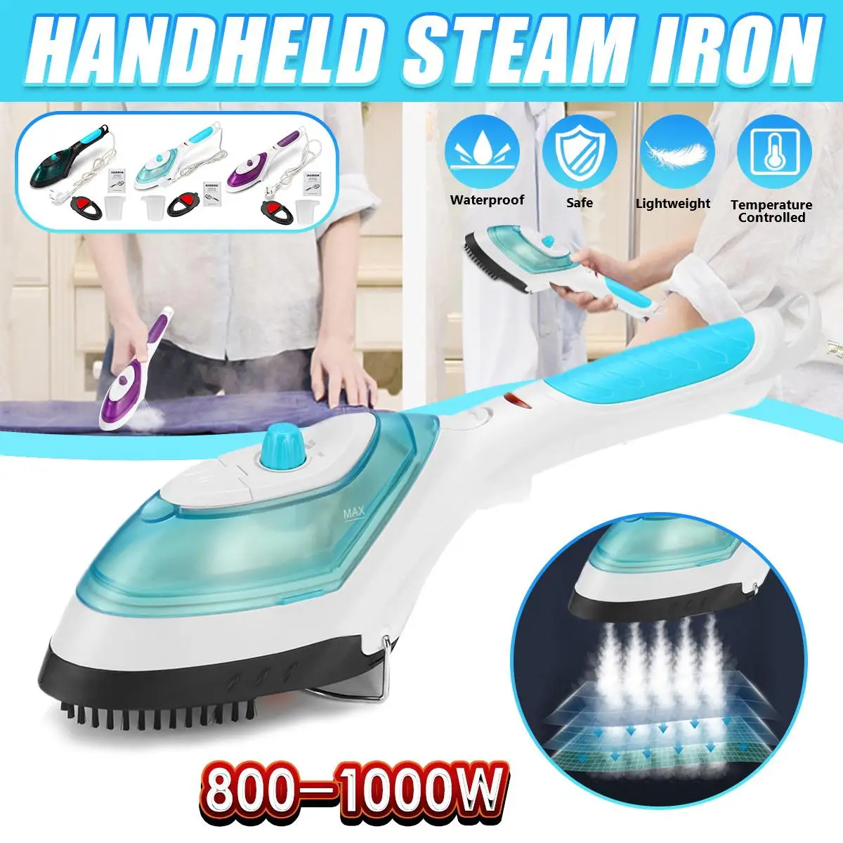 

220v 800W EU Plug Clothe Steam Irons Travel Handheld Steamer Household Appliances Vertical Steamer Ironing Waterproof Anti-dry