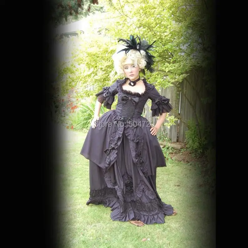 

Tailored!Blue Duchess Queen Marie Antoinette Day Court regency Renaissance Gothic Theatre medieval Gown Ball dress HL-469