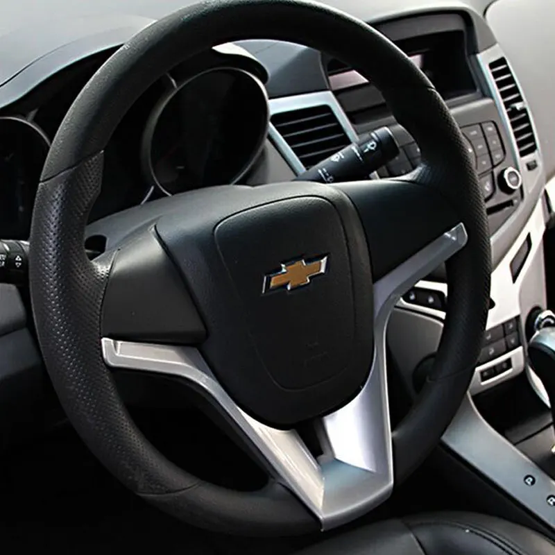 

Car Steering Wheel Trim Cover Sticker For Chevrolet for Cruze Sedan Hatchback 2011 2012 2013 2014 Chrome Sticker Accessories