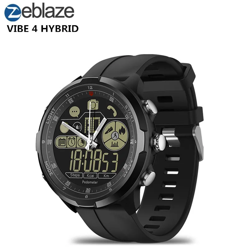

New Zeblaze VIBE 4 HYBRID Smartwatch IP68 50M Waterproof SI-BW03 33-Month Standby Time Luminous Guide Pedometer Smart Watch
