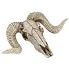 Creative 3D Horns Skull Ornament Resin Skull Retro Wall Hanging Crafts Home Office Decor Gift Animal Skull 2