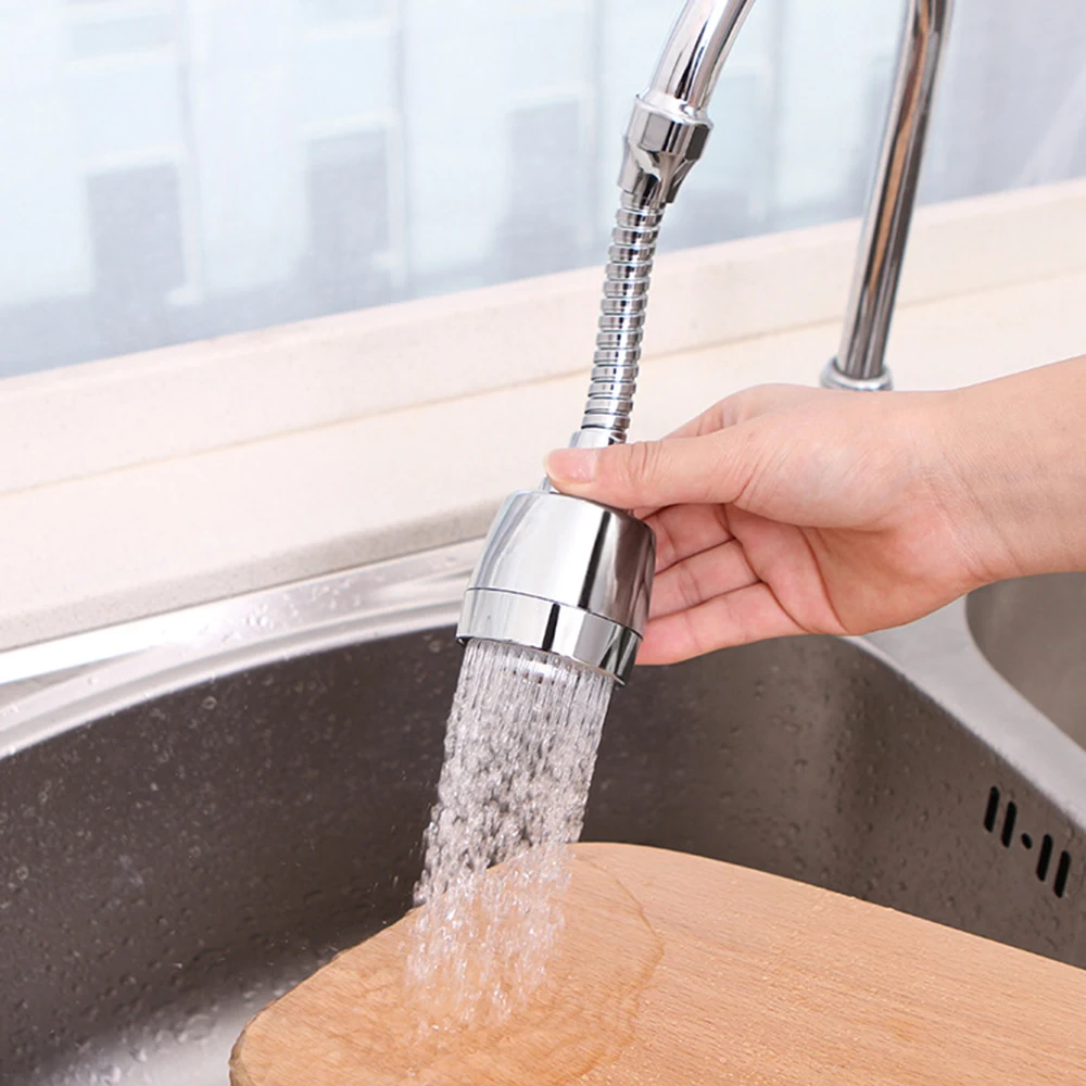 Faucet Extender Filter Bath Kitchen Accessories Flexible Tap Aerator 360 Rotating Stainless Steel Spray Head Faucet Adapter