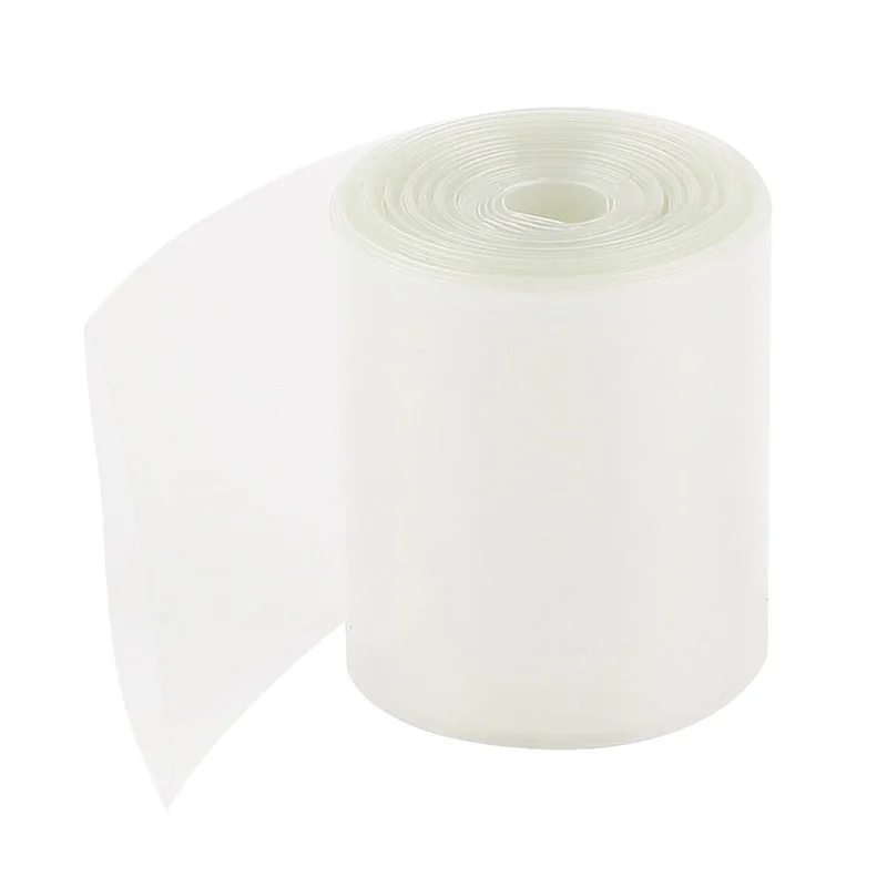 

50mm Width PVC Heat Shrink Tubing Clear 5Meter for 2 x 18650 Batteries