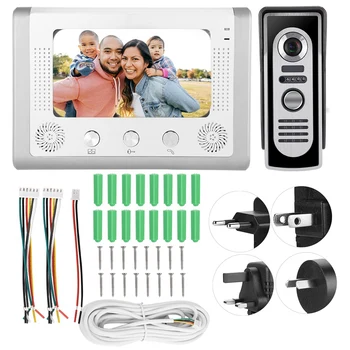 

7inch Wired Color TFT-LCD Screen IR Night Vision Video Intercom Doorbell Door Phone 100-240V