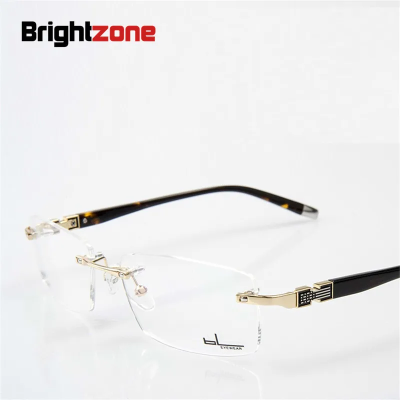 

Brightzone Rimless Gold Glasses Men Eyeglasses Frames For Male Optical Prescription Myopia Diopter Lenses Eyeglass Frameless Man