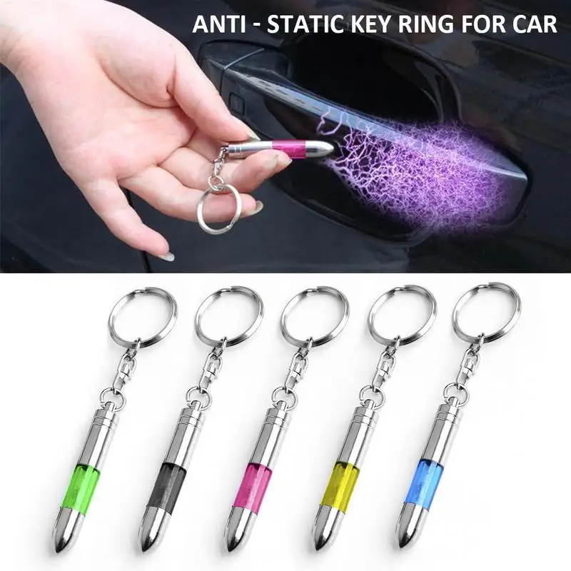 

Anti Static Copper Dynamic Portable Pendant Keychain Key ring Cylinder Shape Automotive Static Electricity Eliminator for Car