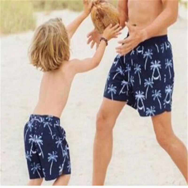 dad and baby matching swim shorts