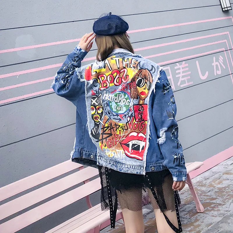 Most effective  LORDLDS Jean Jacket Women Denim Jackets New Spring Outerwear Patchwork Oversize Fashion Print Femal