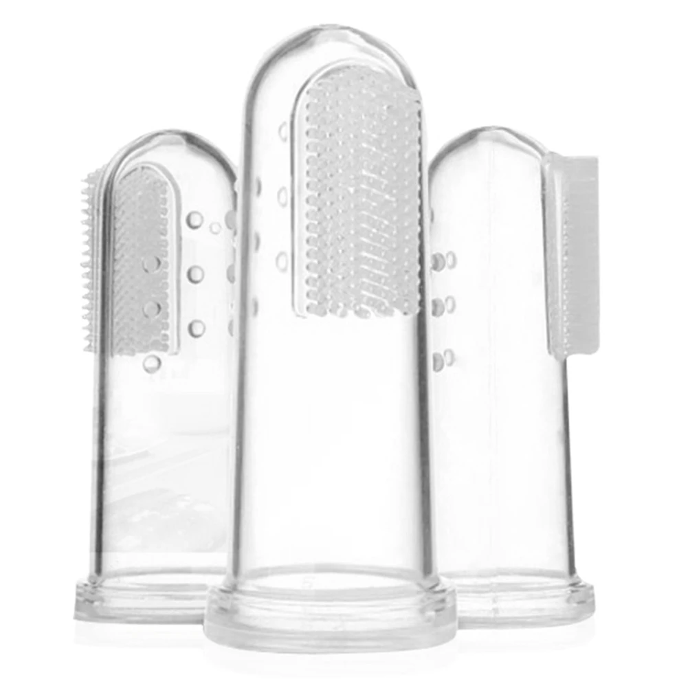 

1pc Super Soft Pet Finger Toothbrush Teddy Dog Brush Addition Bad Breath Tartar Teeth Care puppy kitten Cleaning Supplies