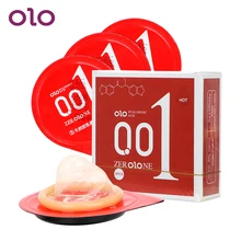 OLO 3 Pieces/Pack Condoms Penis Cock Sleeve Delay Heat Touch Ultra Thin Hyaluronic Acids Natural Latex Sex Toys for Men