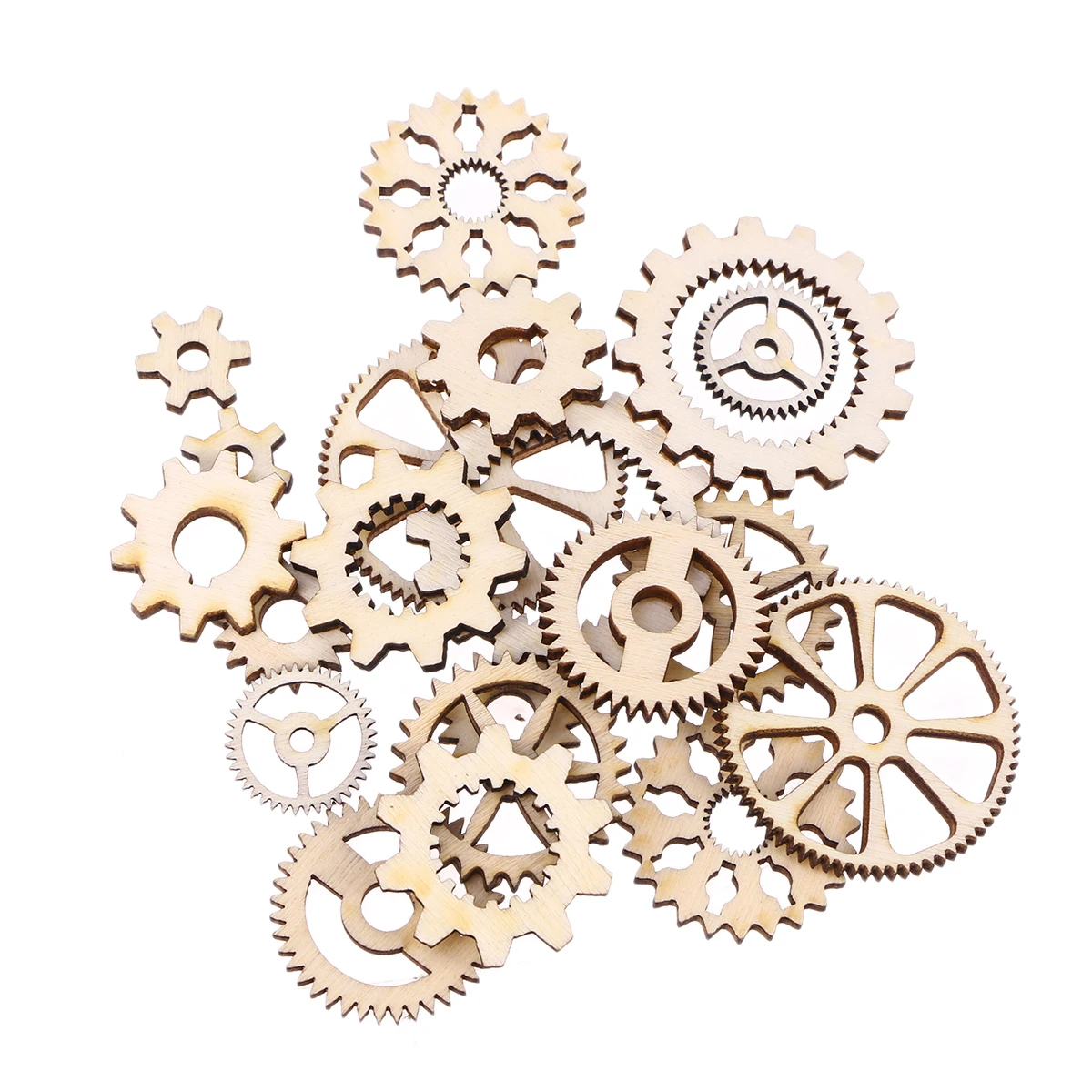 

20Pcs Wood Buttons Gear Shaped DIY Mixed Random Christmas Buttons Decoration Accessory for Crafts Clothing Christmas Xmas