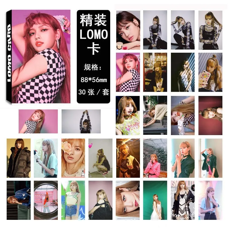 

[MYKPOP]BLACKPINK LISA LOMO Cards Set 30pcs/set Paper Photo Card KPOP Fans Collection SA18082502
