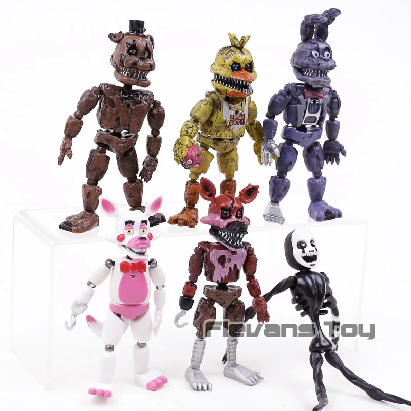 Five Nights at Freddy's Action Figures Set – Nightmare Freddy, Chica, Bonnie, Funtime Foxy PVC Toys – 6pcs image 2