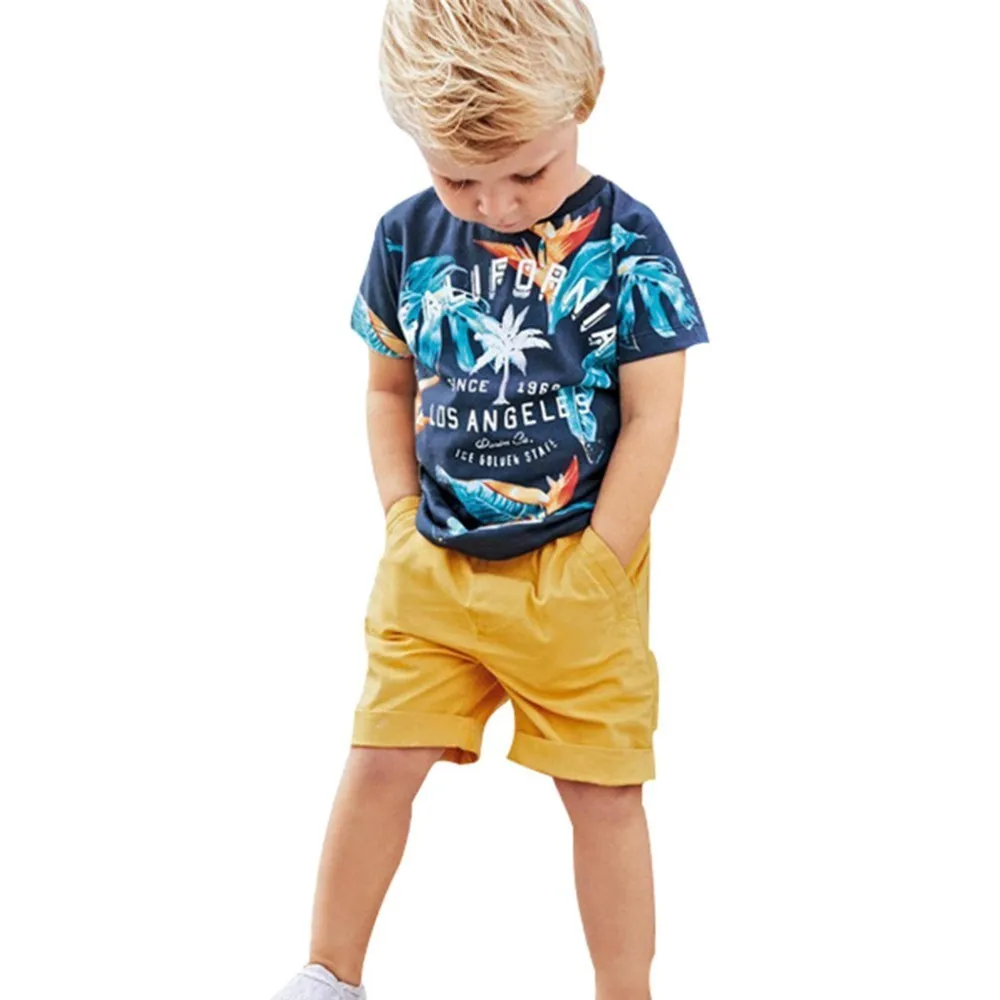 

Toddler Baby Boy Kids Gentleman Stripe Tops Solid Short Pants Outfits Set Baby Clothes Sets Enxoval Casual Cotton Children Suits