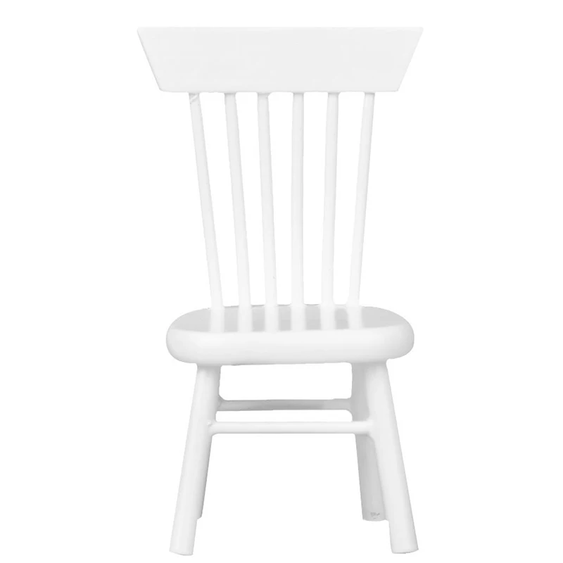 

New Arrival 1/12 Dollhouse Miniature Dining Furniture Wooden Chair White