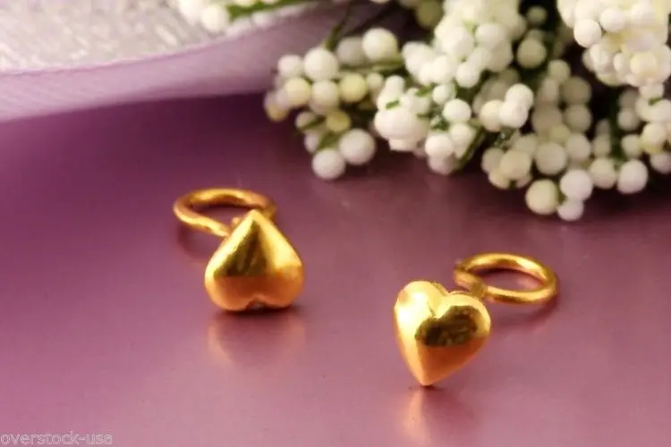 

SMART Pure 24K Yellow Gold Stud Earrings / Heart Stud Earrings 0.60g
